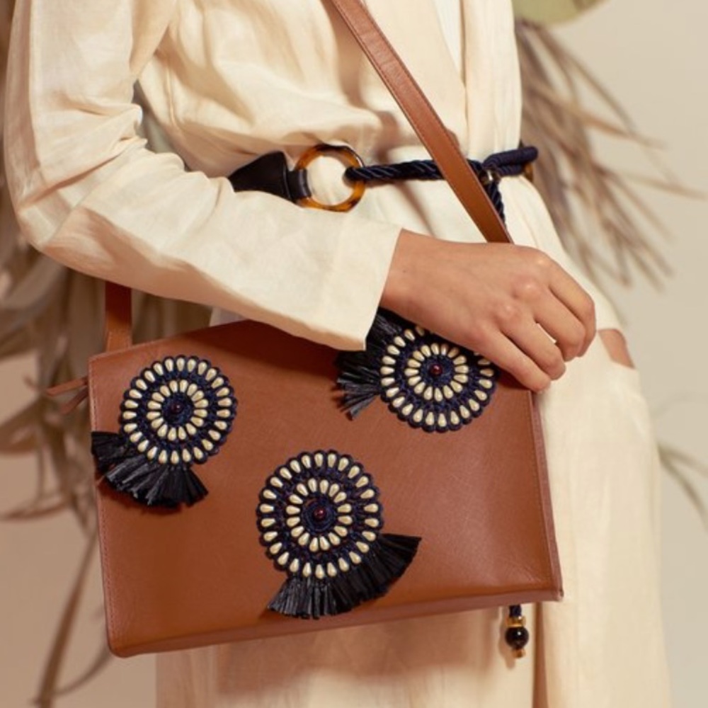 Lizzie Fortunato NEW leather beaded handbag